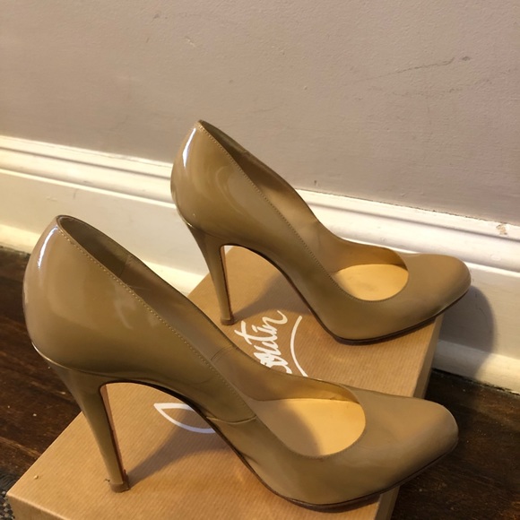 Nude Patent Christian Louboutin Pumps Heels 7.5 - Picture 6 of 6